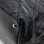 Chanel On the Road Large Shopping Tote Bag Shiny Grained Calfskin Black SHW