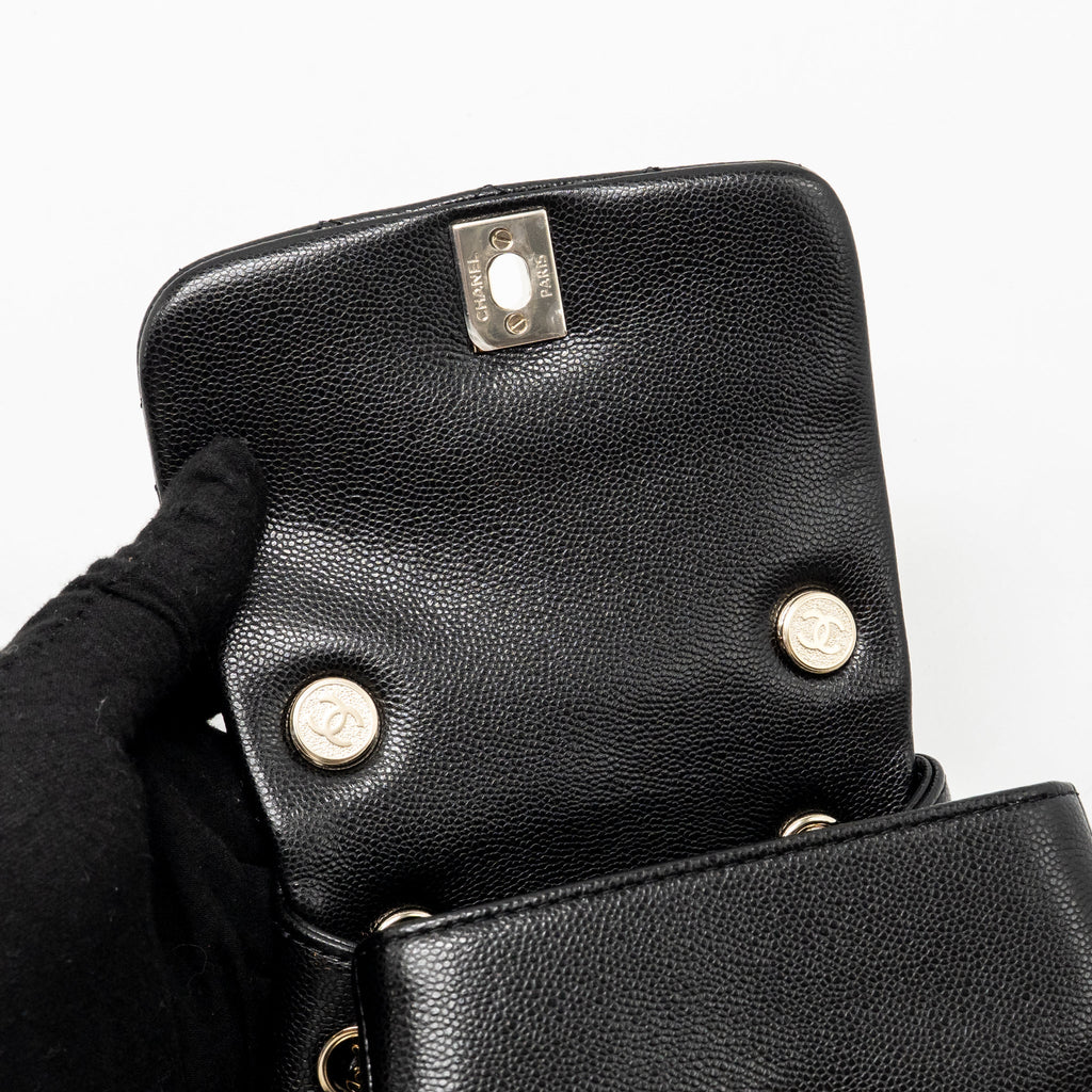 Chanel Small Duma Backpack Caviar Black LGHW (Microchip)