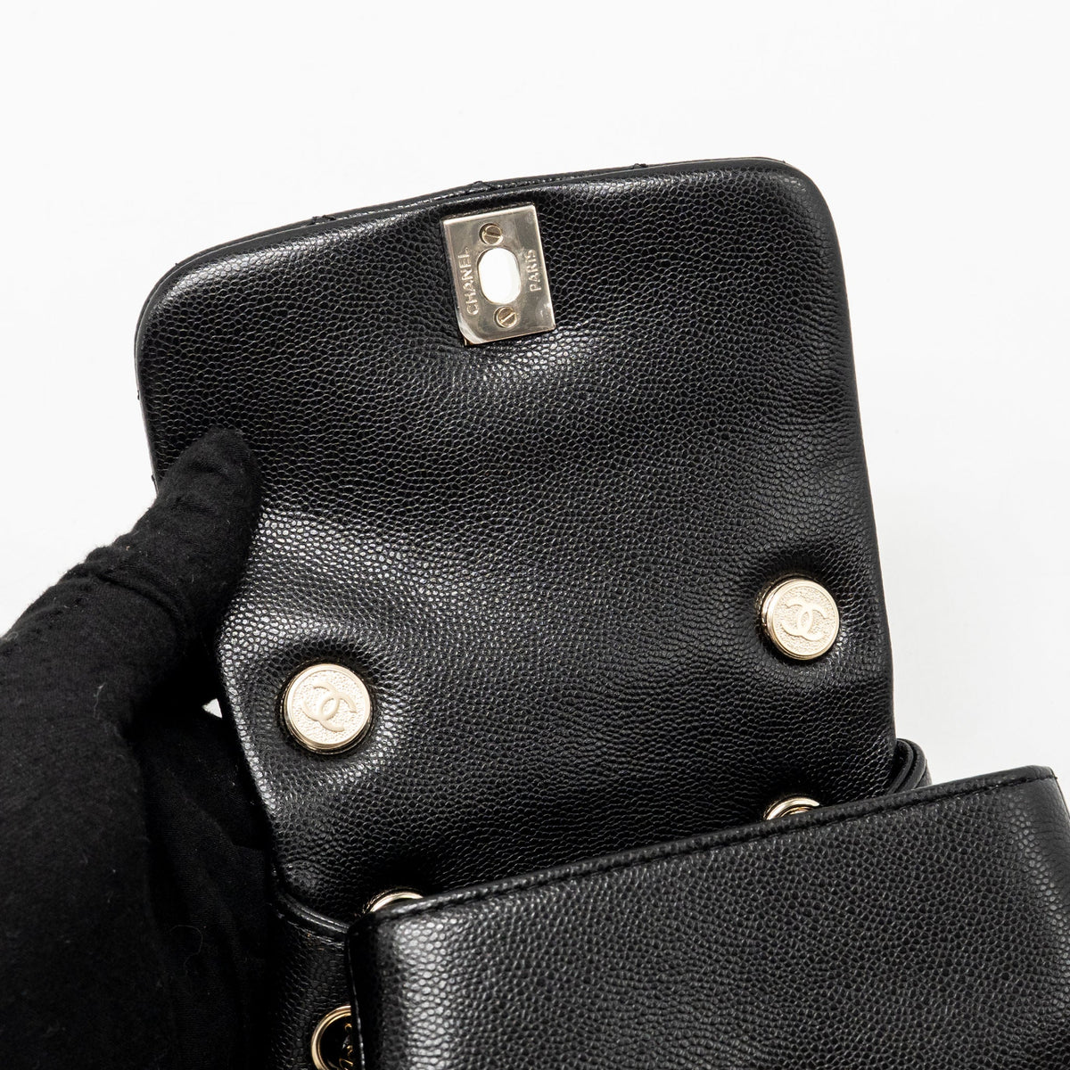 Chanel Small Duma Backpack Caviar Black LGHW (Microchip)