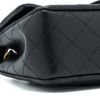 CHANEL PEARL CRUSH MINI RECTANGULAR FLAP BAG LAMBSKIN BLACK BRUSHED GHW (MICROCHIP)