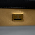 CHANEL PEARL CRUSH MINI RECTANGULAR FLAP BAG LAMBSKIN BLACK BRUSHED GHW (MICROCHIP)