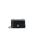 CHANEL MINI RECTANGULAR FLAP BAG BLACK LGHW LAMBSKIN
