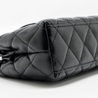 Chanel MINI KELLY SHOPPING TOTE BAG SHINY CRUMPLED CALFSKIN BLACK GHW (MICROCHIP)