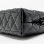 Chanel MINI KELLY SHOPPING TOTE BAG SHINY CRUMPLED CALFSKIN BLACK GHW (MICROCHIP)