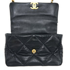 CHANEL MEDIUM 19 BAG GOATSKIN BLACK MULTICOLOUR HARDWARE