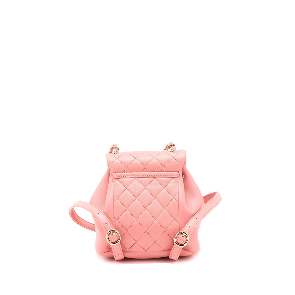 CHANEL DUMA MINI BACKPACK LAMBSKIN PINK LGHW(MICROCHIP)
