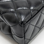Chanel MINI KELLY SHOPPING TOTE BAG SHINY CRUMPLED CALFSKIN BLACK GHW (MICROCHIP)