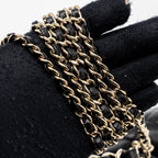 CHANEL 23K LEATHER CHAIN TOP HANDLE MINI RECTANGULAR FLAP BAG LAMBSKIN BLACK LGHW (MICROCHIP)