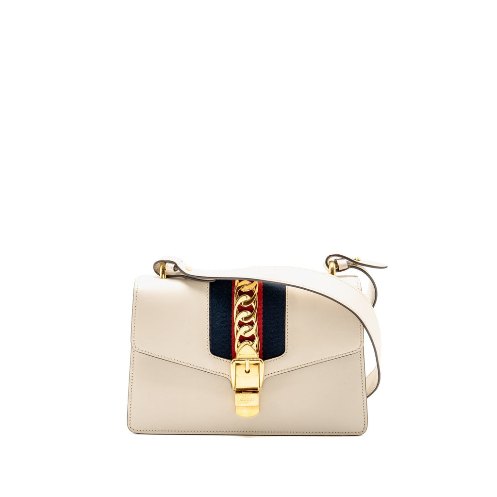 Gucci Small Sylvie Bag Calfskin White GHW