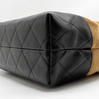 Chanel Metiers d’art Small Shopping Bag Suede/Shiny Lambskin Beige/Black GHW (Microchip)