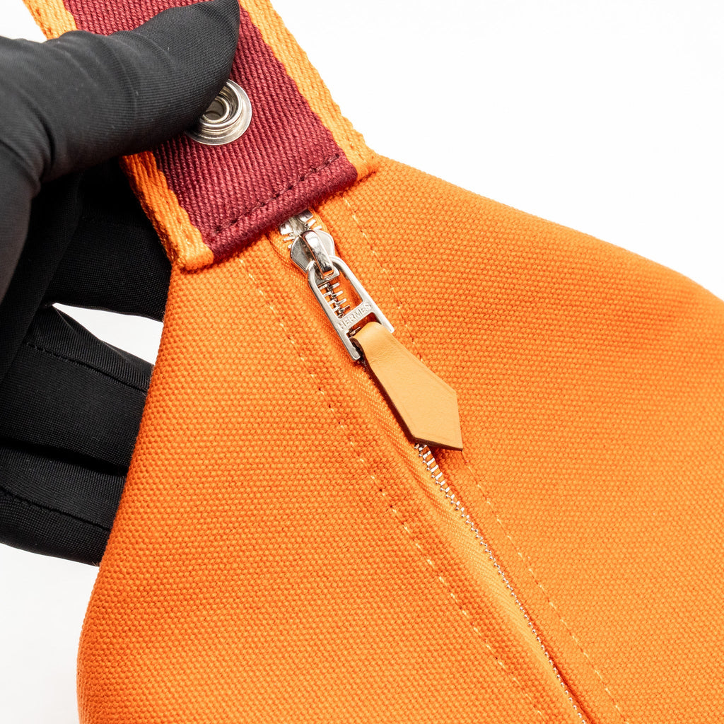 Hermes Bride-a-Brac Case, Large Model Canvas Orange Feu SHW