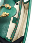 GUCCI DIONYSUS SMALL SHOULDER BAG GREEN WITH MULTICOLOUR HARDWARE