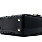 DIOR SMALL LADY DIOR BAG PATENT BLACK LGHW