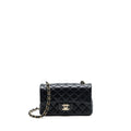 CHANEL MINI RECTANGULAR FLAP BAG LAMBSKIN BLACK LGHW (MICROCHIP)