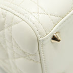 DIOR MEDIUM LADY DIOR BAG LAMBSKIN WHITE LGHW