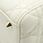 DIOR MEDIUM LADY DIOR BAG LAMBSKIN WHITE LGHW