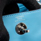 Hermes Mini Lindy Swift Blue de Nord SHW