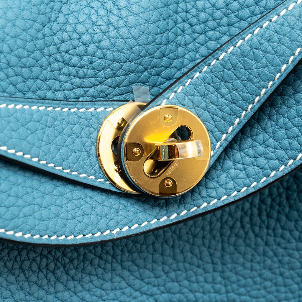 Hermes Lindy 26 Clemence New Blue Jean GHW