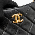Chanel quilted hobo shoulder bag caviar black GHW (microchip)