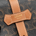 Celine Jewellery Pouch In Triomphe Canvas / Calfskin Tan GHW