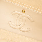 CHANEL MEDIUM CLASSIC DOUBLE FLAP BAG CAVIAR BEIGE GHW