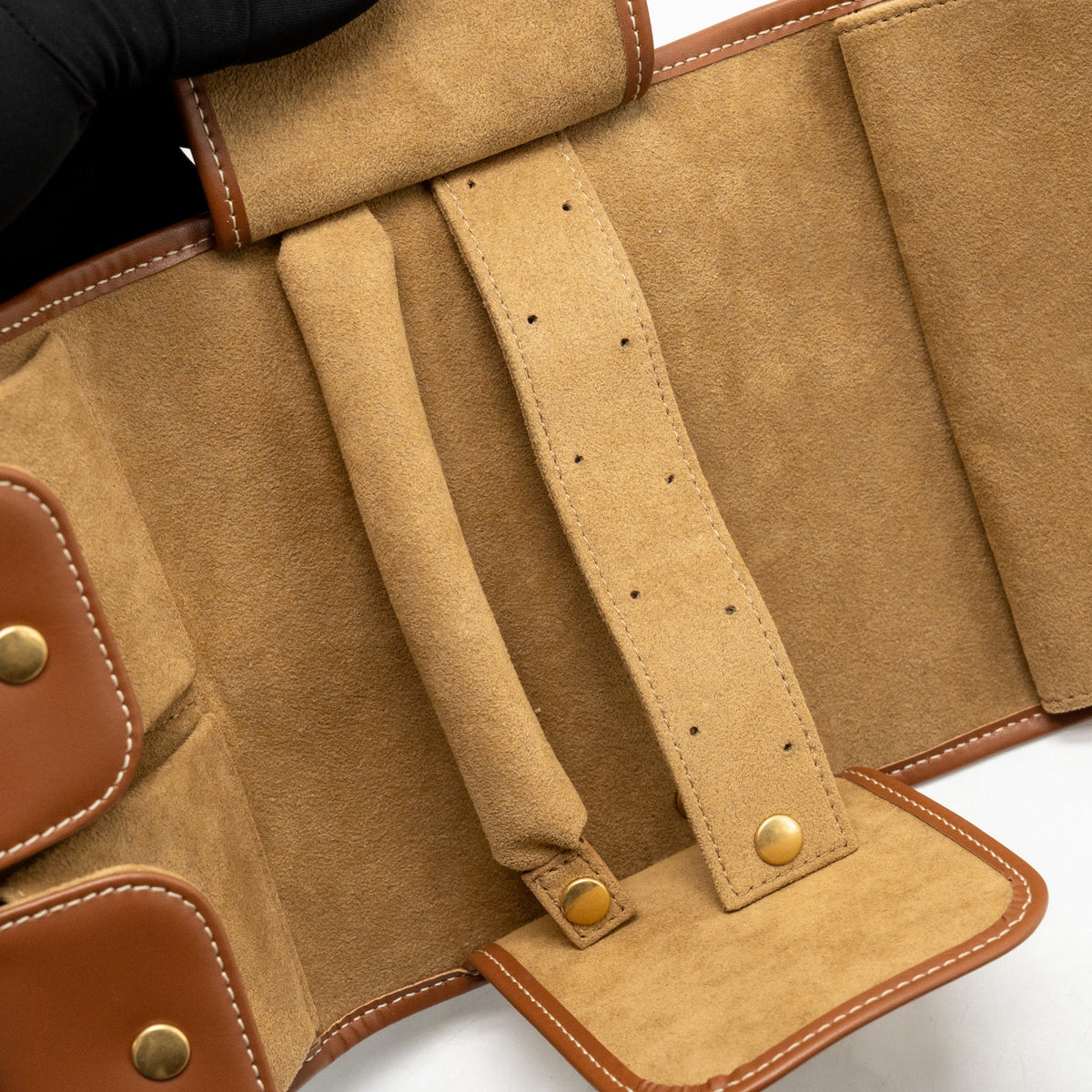Celine Jewellery Pouch In Triomphe Canvas / Calfskin Tan GHW