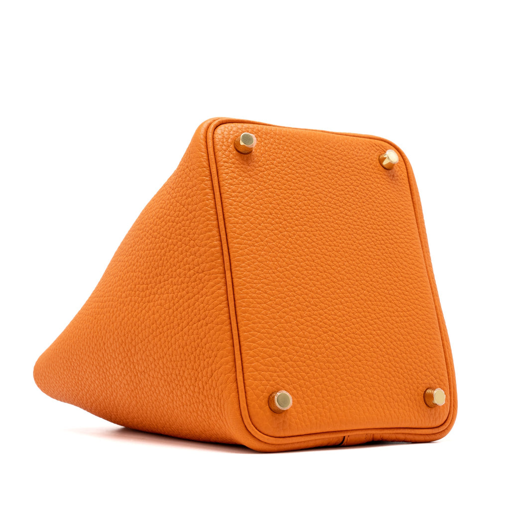 Hermes Picotin 18 Lock Bag Clemence Orange GHW