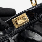FENDI MINI PEEKABOO PATENT BLACK GHW