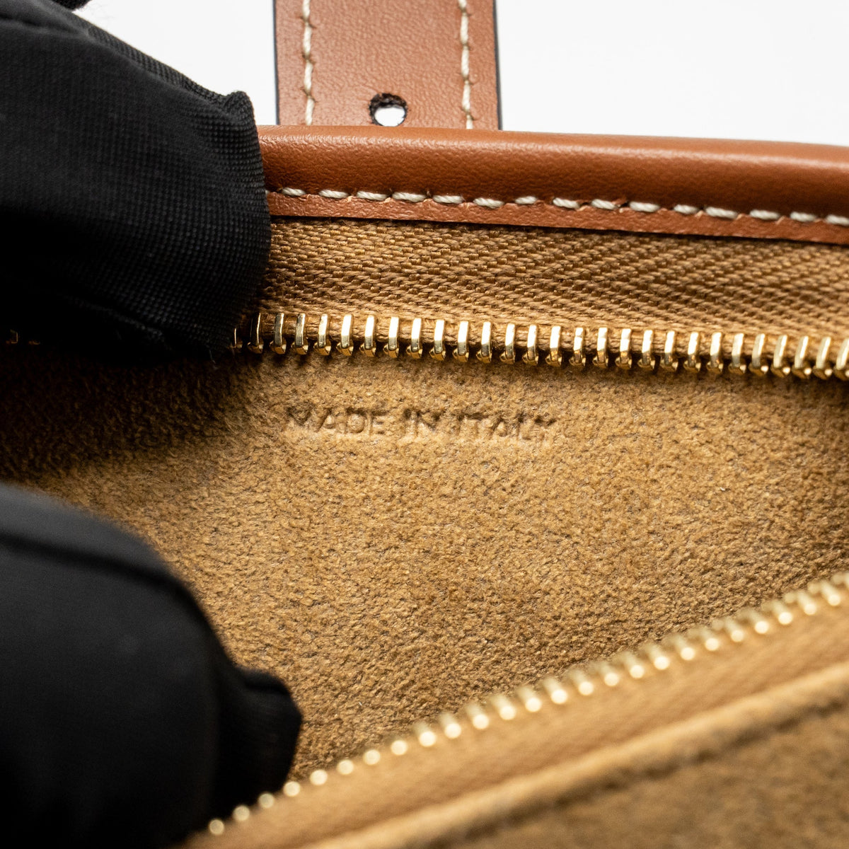 Celine Jewellery Pouch In Triomphe Canvas / Calfskin Tan GHW