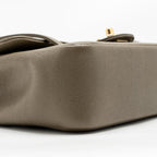 Chanel Small Preppy Coco Shoulder Flap Bag Grained Shiny Calfskin Dark Khaki GHW (Microchip)