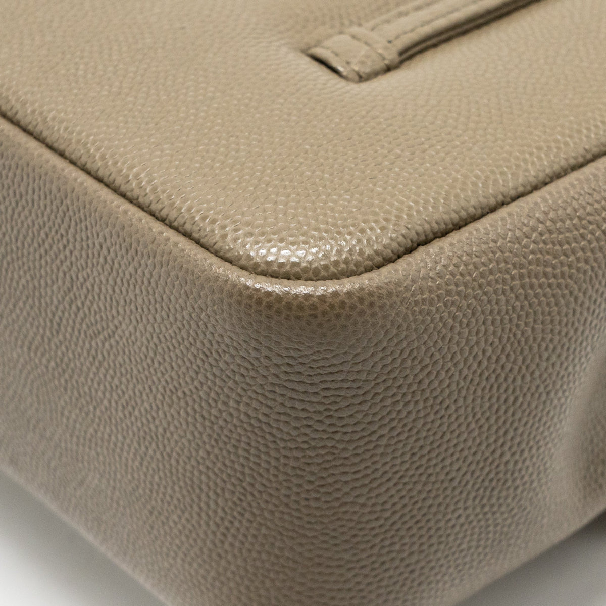 Chanel Small Preppy Coco Shoulder Flap Bag Grained Shiny Calfskin Dark Khaki GHW (Microchip)