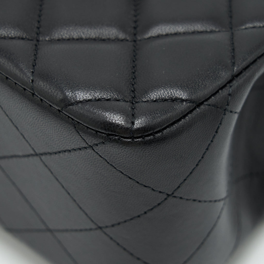 CHANEL JUMBO CLASSIC DOUBLE FLAP LAMBSKIN BLACK SHW