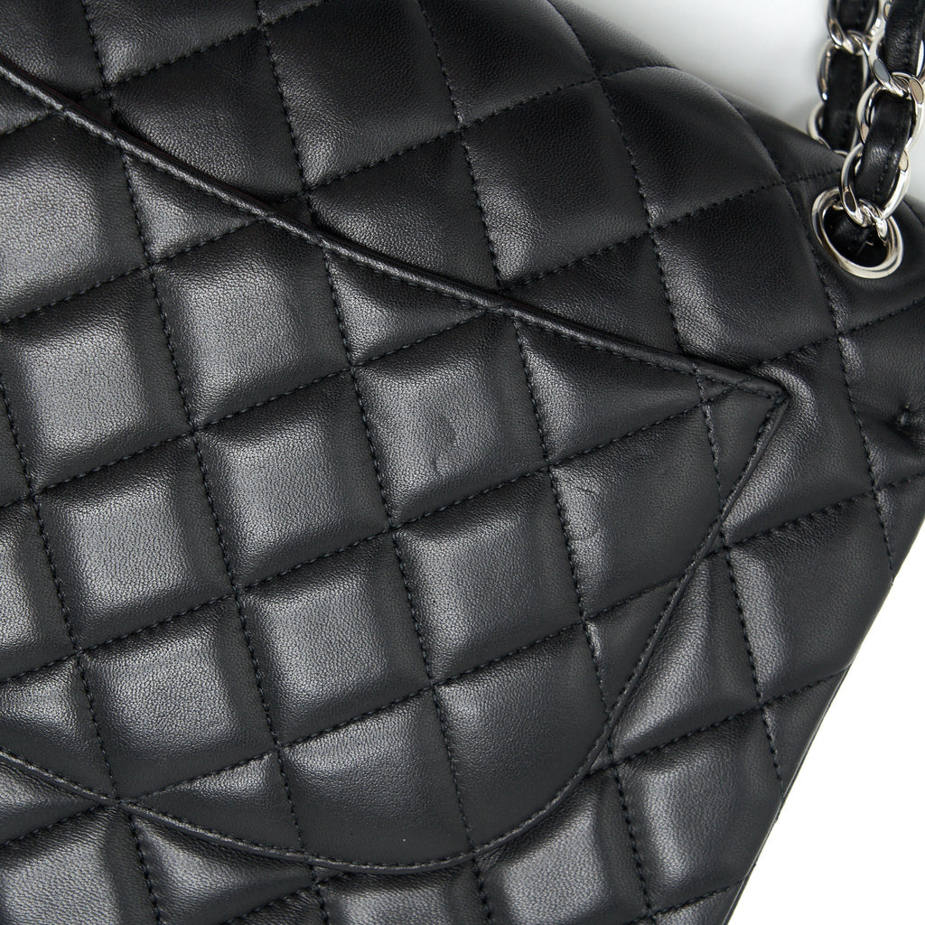 CHANEL JUMBO CLASSIC DOUBLE FLAP LAMBSKIN BLACK SHW