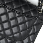 CHANEL JUMBO CLASSIC DOUBLE FLAP LAMBSKIN BLACK SHW