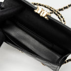CHANEL 23P TOP HANDLE MINI FLAP BAG CAVIAR BLACK LGHW (MCROCHIP)