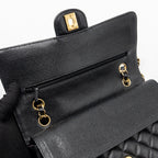 CHANEL MEDIUM CLASSIC DOUBLE FLAP BAG CAVIAR BLACK GHW