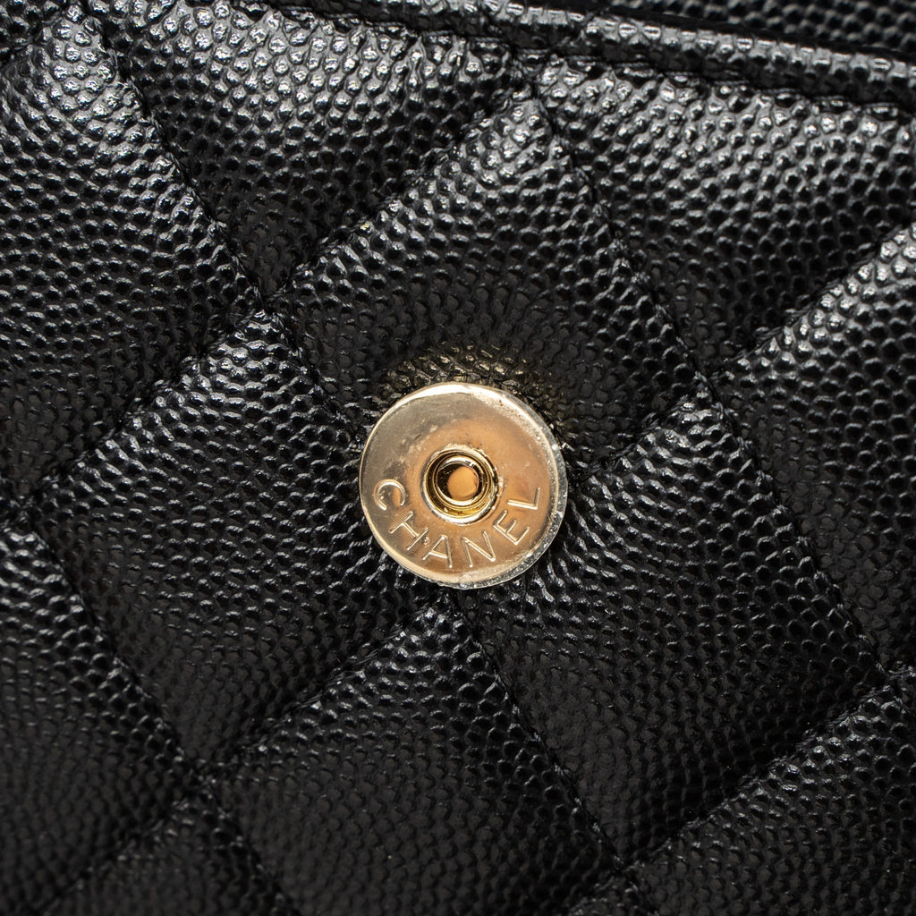 CHANEL 23P TOP HANDLE MINI FLAP BAG CAVIAR BLACK LGHW (MCROCHIP)