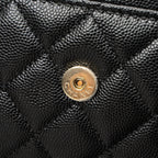 CHANEL 23P TOP HANDLE MINI FLAP BAG CAVIAR BLACK LGHW (MCROCHIP)