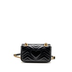 Gucci Small GG Marmont Shoulder bag Matelassé Chevron Leather Black GHW