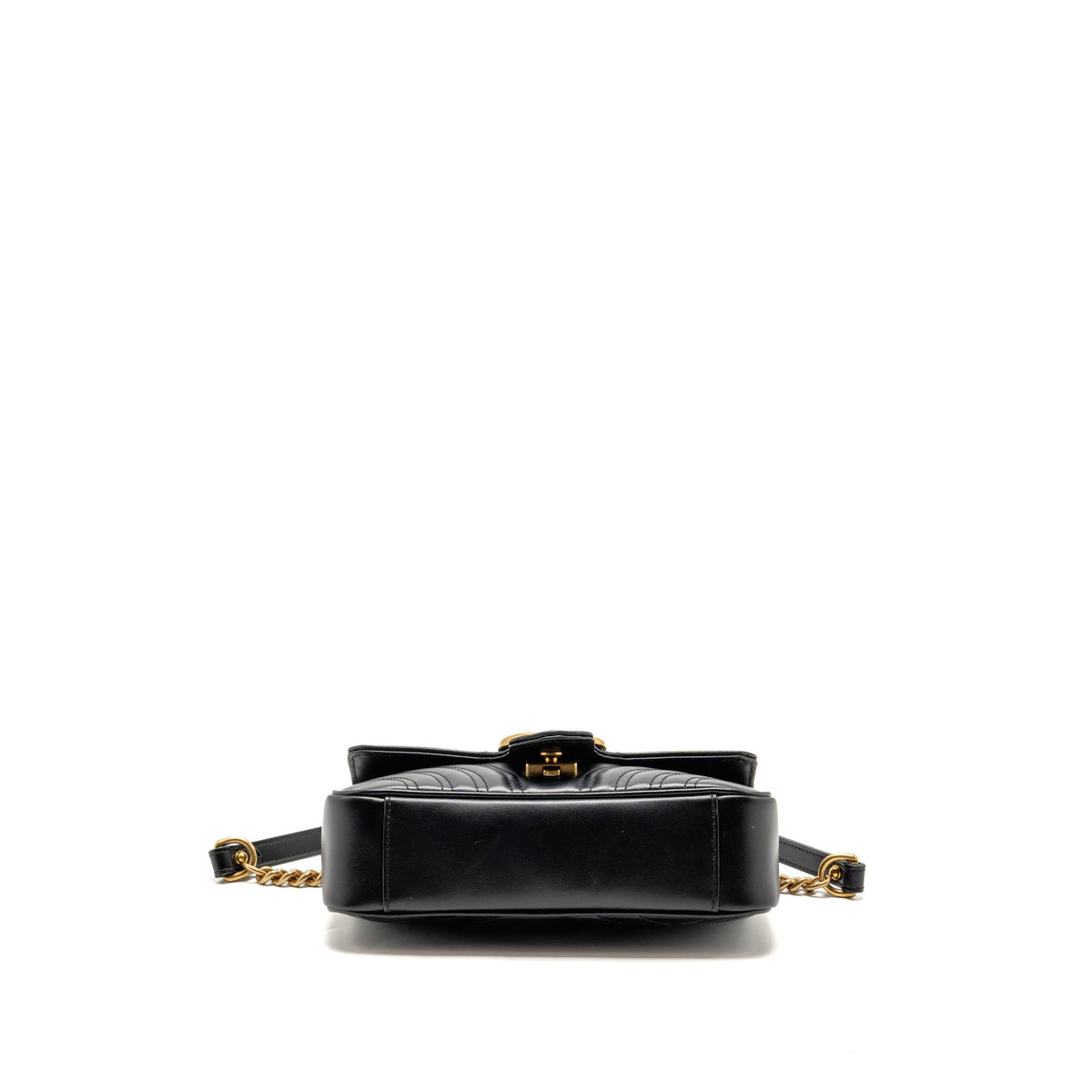 Gucci Small GG Marmont Shoulder bag Matelassé Chevron Leather Black GHW