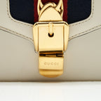 GUCCI MINI SYLVIE CHAIN BAG WHITE GHW