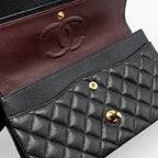 CHANEL MEDIUM CLASSIC DOUBLE FLAP BAG CAVIAR BLACK GHW