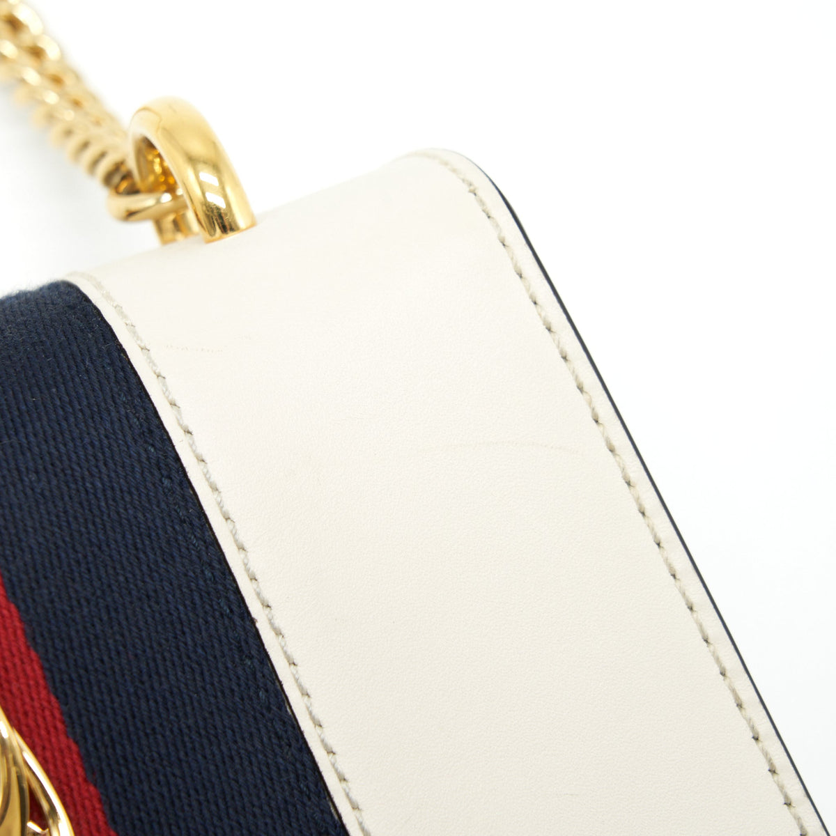 GUCCI MINI SYLVIE CHAIN BAG WHITE GHW