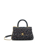 CHANEL SMALL TWEED COCO HANDLE 24CM BLACK GHW