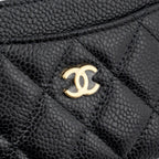 CHANEL CLASSIC CARD HOLDER CAVIAR BLACK GHW (MICROCHIP)