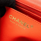 CHANEL MINI SQUARE FLAP BAG LAMBSKIN CORAL PINK GHW