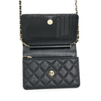 CHANEL MINI WALLET ON CHAIN CAVIAR BLACK LGHW