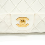 CHANEL PEARL CRUSH MINI RECTANGULAR FLAP BAG LAMBSKIN WHITE GHW (MICROCHIP)
