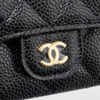 CHANEL CLASSIC FLAP CARD HOLDER CAVIAR BLACK GHW (MICROCHIP)