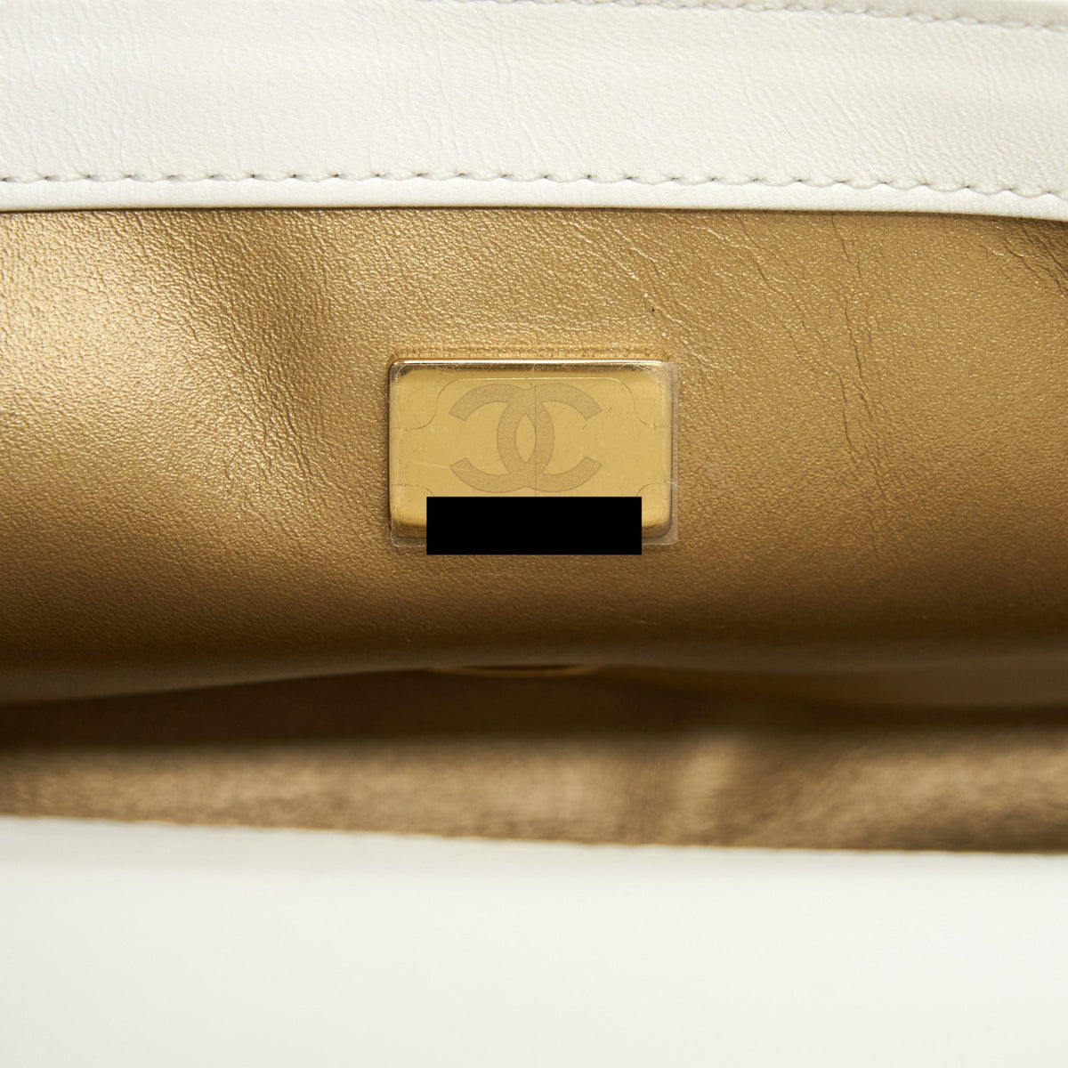 CHANEL PEARL CRUSH MINI RECTANGULAR FLAP BAG LAMBSKIN WHITE GHW (MICROCHIP)